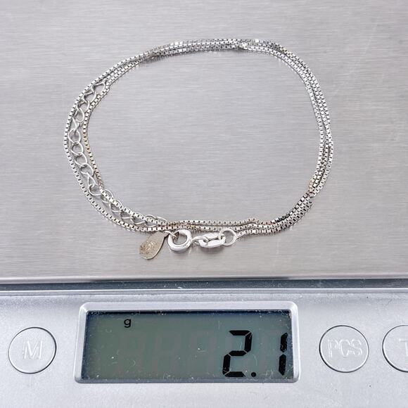 J. ROSÉE Box Chain Necklace | Vintage Sterling Silver 925 | 17.5"-19.5" - Picture 3 of 3